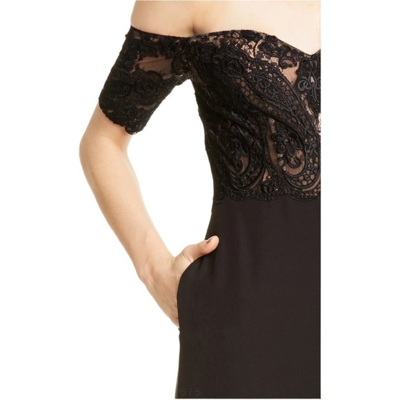 BADGLEY MISCHKA Collection Off-the-Shoulder Lace Corset Jumpsuit Jumper Size 4 - Picture 5 of 10